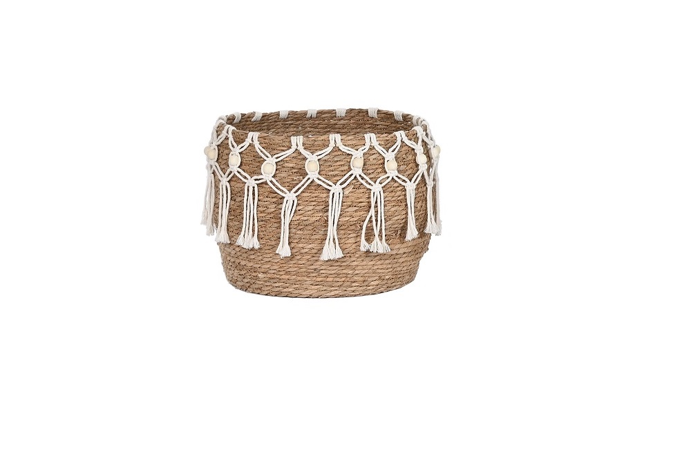 CESTA FIBRA TRENZADA ALGODON 23X23X20CM